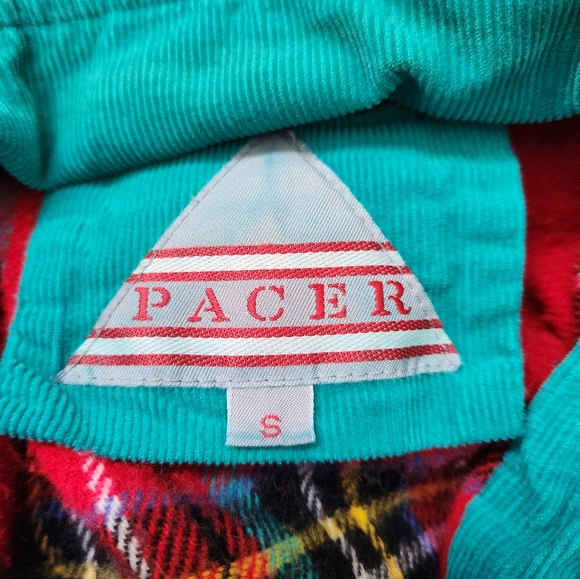 1980's Pacer Womens Corduroy Utility Jacket Flannel Lined Teal Sz Small - Picture 4 of 11
